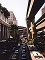 Crowded street and Skytrain