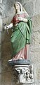 La cathédrale Saint-Paul-Aurélien : statue de sainte Apolline, patronne des dentistes.