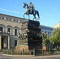 Reiterstandbild Friedrichs des Großen auf dem Boulevard Unter den Linden in Berlin-Mitte