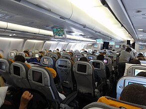 LH Airbus A340-600 Economy class cabin