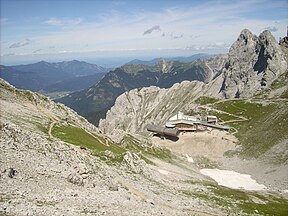 Remains of a former glacier in Karwendelgrube (Kalkschneeböden)