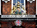 The Royal coat of arms of the United Kingdom (1837 – 1952), the entrance way of the College of Arms in London.