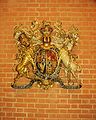 Older version of the Royal coat of arms of England (1660 – 1689), Haberdashers Hall in Smithfield, London.