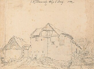 Het Riddermatig Huys te Breij . 1738. pen and gray ink on paper. 37.1 cm (14.6 in). Amsterdam, Rijksmuseum Amsterdam.