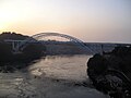 Whirlpools of Hario-seto and New Saikai Bridge, complete d in 2006 針尾瀬戸の渦潮を新西海橋（2006年完成）から