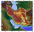 Topographical map of Iran