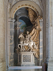 Equestrian statue of Charlemagne by Agostino Cornacchini (1725).