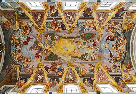 Baroque ceiling frescoes of Cathedral in Ljubljana, Slovenia