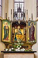 * Nomination Harlingen. Saint Michael’s Church, side altar altar. Donated by the Witte family. --Famberhorst 06:01, 15 August 2021 (UTC) * Promotion  Support Very good quality! --Ermell 06:10, 15 August 2021 (UTC)  Question Are my eyes playing tricks with me? I feel like I'm seeing a lot of magenta CA where the sunlight from the window hits the wood. -- Ikan Kekek 08:38, 15 August 2021 (UTC)  Question Do you mean the blue in the top horizontal bar?--Famberhorst 17:06, 15 August 2021 (UTC) No. I can add a note on the file, with your permission, but I mean a lot of the wood that's in front of the window. -- Ikan Kekek 22:39, 15 August 2021 (UTC) Please add a note. My eyes are probably much older.--Famberhorst 05:02, 16 August 2021 (UTC)  Comment Done. See what you can find; it doesn't look like a small area to me. -- Ikan Kekek 06:25, 16 August 2021 (UTC) * Done. Ca's removed where possible. Without compromising too much on quality.--Famberhorst 15:41, 16 August 2021 (UTC)  Question No possibility to remove more? -- Ikan Kekek 19:44, 16 August 2021 (UTC) I tried again. This is the end result.--Famberhorst 04:48, 17 August 2021 (UTC)  Comment Thanks. I feel like this is good enough for me not to oppose. -- Ikan Kekek 05:24, 17 August 2021 (UTC)