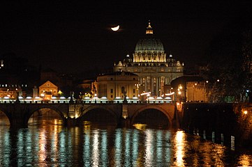 La Basilica e il Ponte Sant'Angelo (notturno)