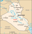 Map of Iraq with Karbala marked in red