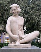 Sitting nude sculpture