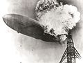 English: The Zeppelin LZ 129 Hindenburg catching fire on May 6, 1937 at Lakehurst Naval Air Station in New Jersey.