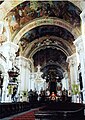 Polski: Krzeszów, cysterski zespół klasztorny - kościół p.w. Najświętszej Marii Panny, wnętrze i ołtarz w nawie głównej
