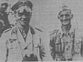 Field Marshal Erwin Rommel, Commander of the German forces in North Africa, with italian Lieutenant colonel Enrico Maletti during the desert campaign. 1942