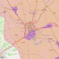 Map showing the current frontlines in Daraa City.