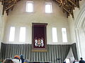 Coat of arms of James IV (17 March 1473 – 9 September 1513), tapestry in the Great Hall at the Stirling Castle, Stirling, Scotland.