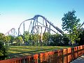 Six Flags New England sits on the Connecticut River across Springfield's South End Bridge in Agawam