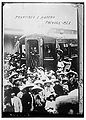 Francisco I. Madero, former Mexican president, arriving to Pachuca by train, 1910