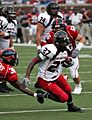 Texas Tech wide receiver Edward Britton running after a catch