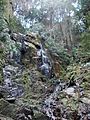 Yamakasa Falls in Aburayama Citizens Forest that flows down from the place of Yamakasa-iwa waterfall rocks 油山市民の森の山笠岩のところから流れ落ちる山笠の滝