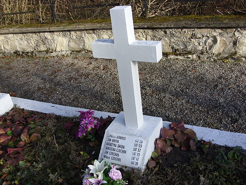 File:Cemetery of Polish victims of the German Nazi massacre in Sochy from June 1, 1943 Czochra family, Gnida, Dobosz.jpg