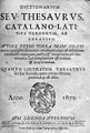 1670 Catalan-Latin Dictionary
