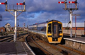 158770 in Regional Railways Express livery at Blackpool North