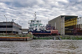 Pusher tug on slipway at Astarsa shipyard