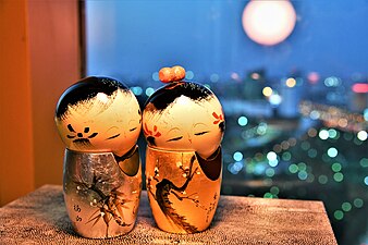 Japanese Wedding Love Doll with Sunset scene