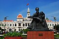 Ho Chi Minh statue in front of the City Hall of Ho Chi Minh City (formerly known as Saigon) in Vietnam