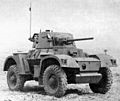 Daimler Mk II Armoured Car. Scout and armoured cars were used for roads patrolling as well as convoys - both civilian and military - and personalities escort missions.