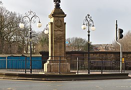 Lamp standards at Seaforth and Waterloo War Memorial - context view