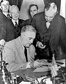 Roosevelt signing the declaration of war against Germany, 1941