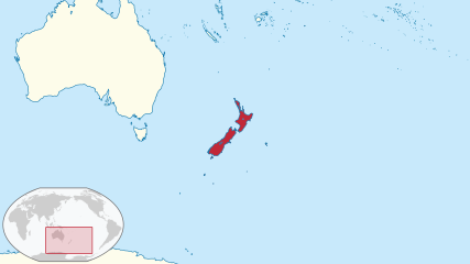 New Zealand's location in the South Pacific Ocean