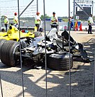 Aftermath of the first lap accident at the German GP, Ralph Firman's Jordan is also in the image