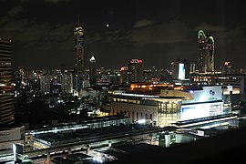 A night view of the Siam Square area