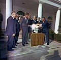John F. Kennedy unofficially spares a turkey on November 19, 1963.