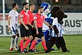 from left to right Sargon Duran, assistent referee Anel Beganovic, assistent referee Markus Gutschi, referee Andreas Heiß and the mascots of SC Wiener Neustadt