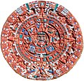 Restored Aztec sun stone showing the 20 Days