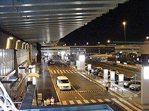 Rome Fiumicino international airport - Main entrance with streets