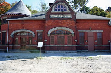 Historic Canadian Pacific Railway Station in Goderich, Ontario.