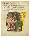 Texte manuscrit en langue tahitienne et illustration mahorie