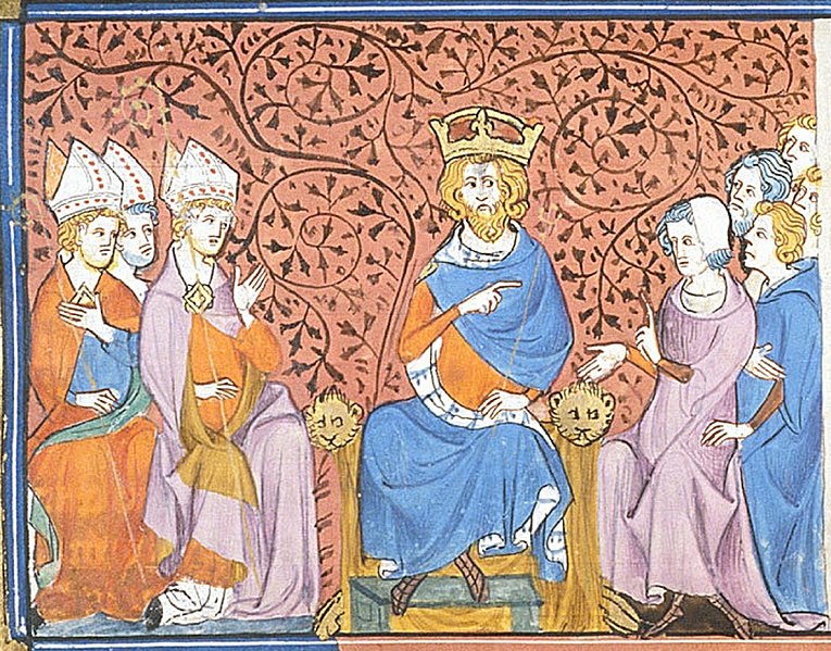 File:Charlemagne in council, from Chroniques de France ou de St Denis, 14th century (22702883582).jpg