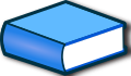 One book (blue)