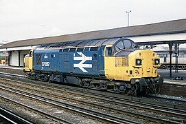 37057 Viking In BR large logo blue livery at Eastleigh