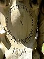 Details of the statue of Jules Émile Planchon.