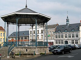 Braine-le-Comte, the bandstand and the city hall.