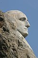 Sideview of Washington on Mount Rushmore.