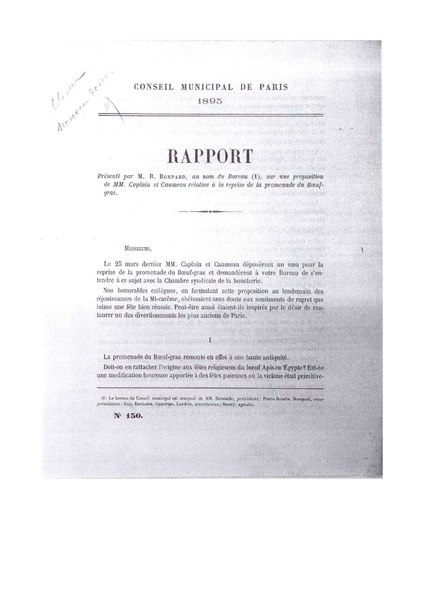 File:Rapport, Présenté (au Conseil municipal de Paris) par M. R. Bompard, au nom du Bureau, sur une proposition de MM. Caplain et Caumeau relative à la reprise de la promenade du Bœuf gras..pdf